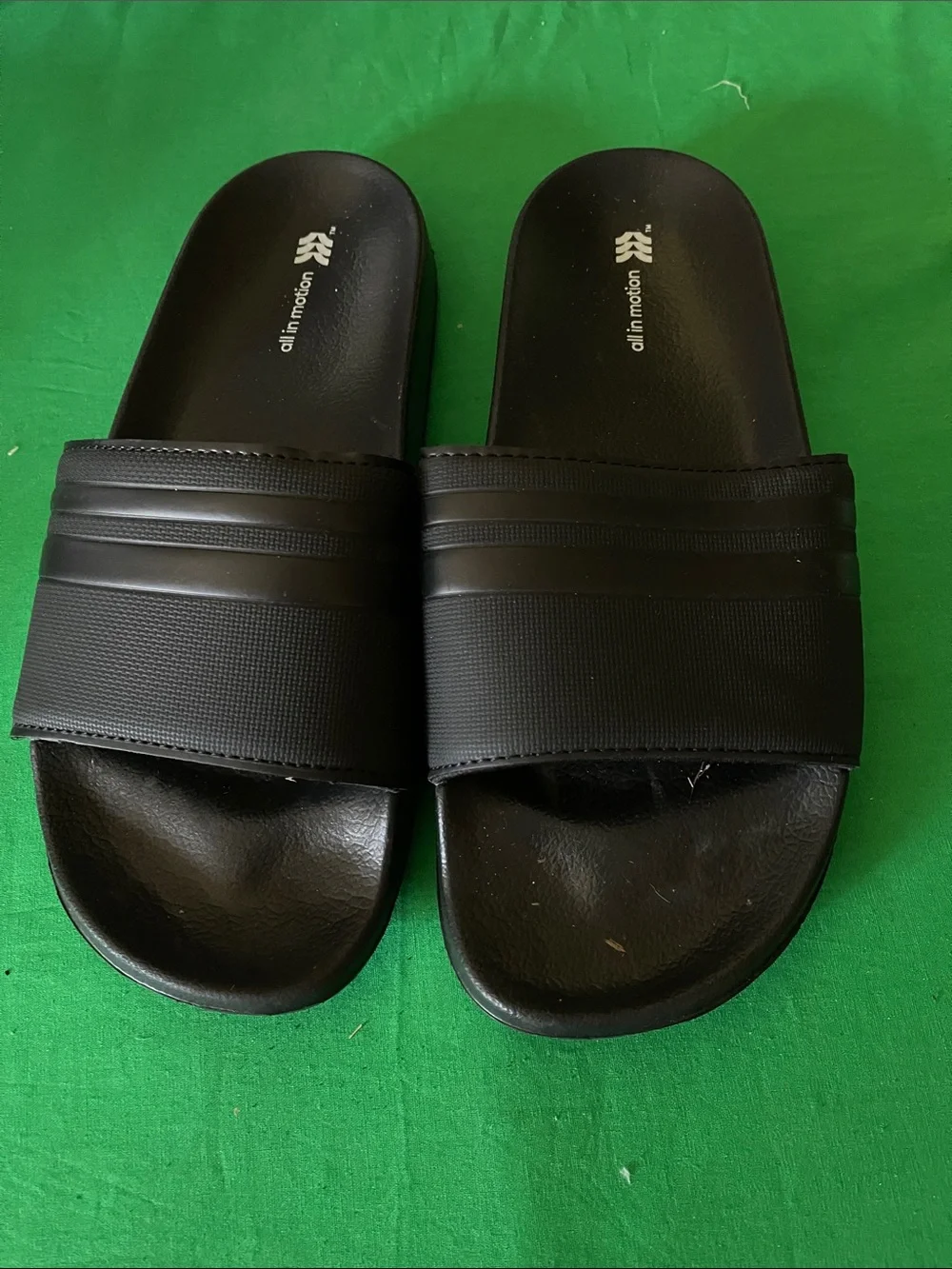 all in motion Black Men's Slide Sandals with Wide Strap